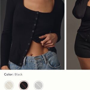 NWT Maeve by Anthropology Black Cardigan Top small womens